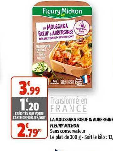 la moussaka bœuf & aubergine fleury michon