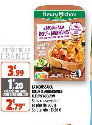 La Moussaka Bœuf & Aubergines Fleury Michon