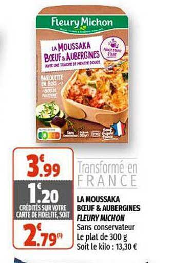 la moussaka bœuf & aubergines fleury michon