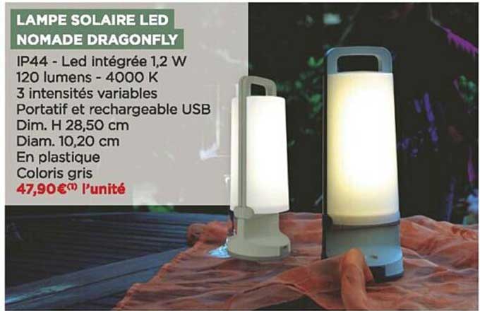 lampe solaire led nomade dragonfly