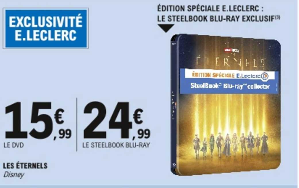 le dvd, le steelbook blu-ray les éternels disney