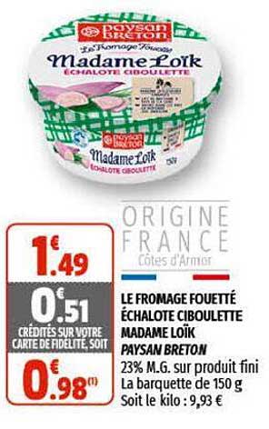 le fromage fouetté échalote ciboulette madame loïk paysan breton