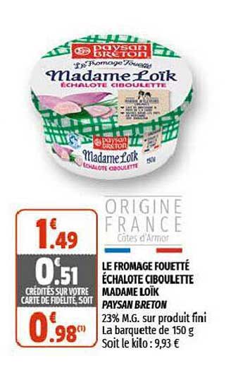 le fromage fouetté échalote ciboulette madame loïk paysan breton