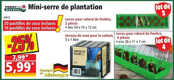 mini-serre de plantation powertec garden