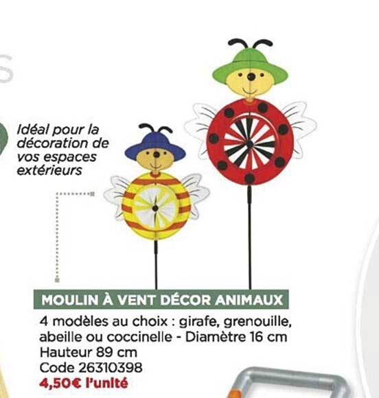 moulin à vent décor animaux