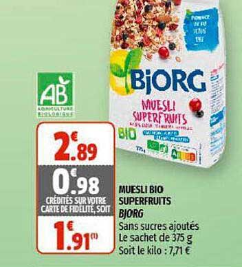 Muesli Bio Superfruits Bjorg