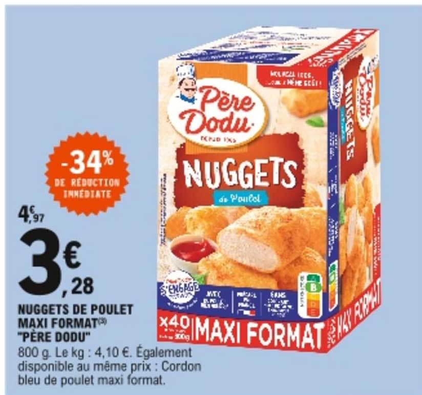 nuggets de poulet maxi format "père dodu"