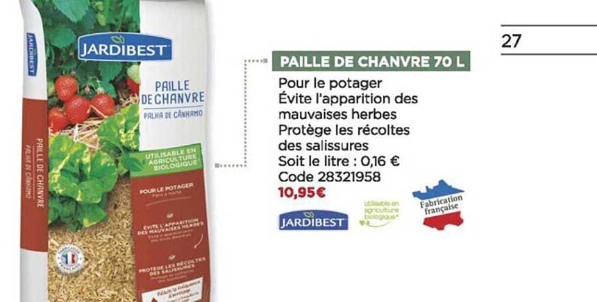 paille de chanvre 70 l jardibest
