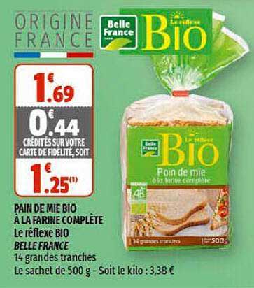 pain de mie bio à la farine complète le réflexe bio belle france