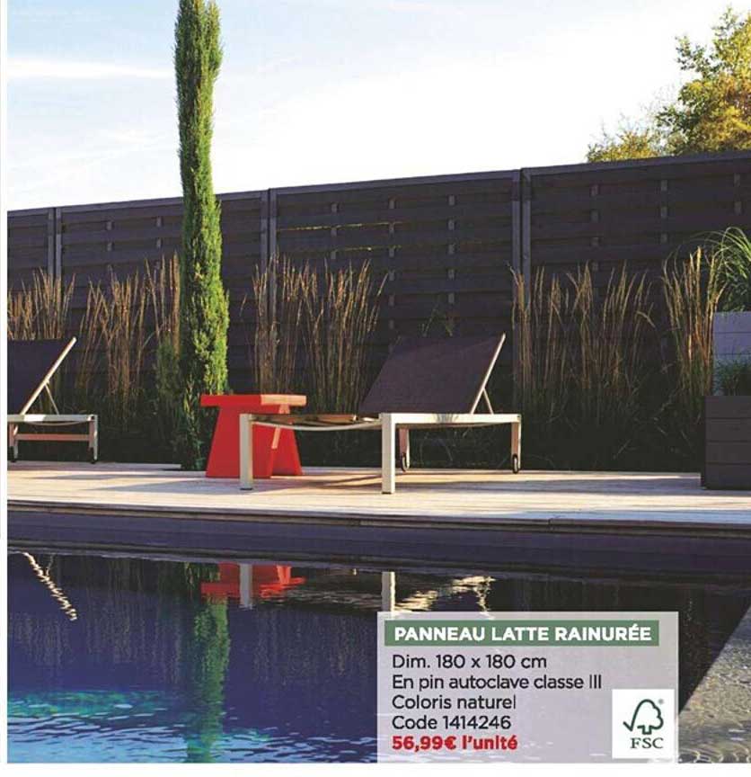 panneau latte rainurée