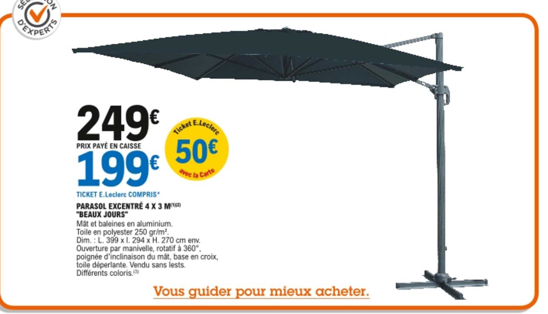 parasol excentré 4 x 3 m "beaux jours"