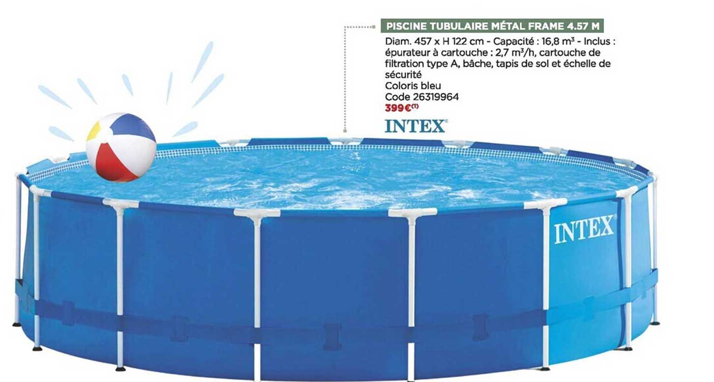 piscine tubulaire métal frame 4.57 m intex
