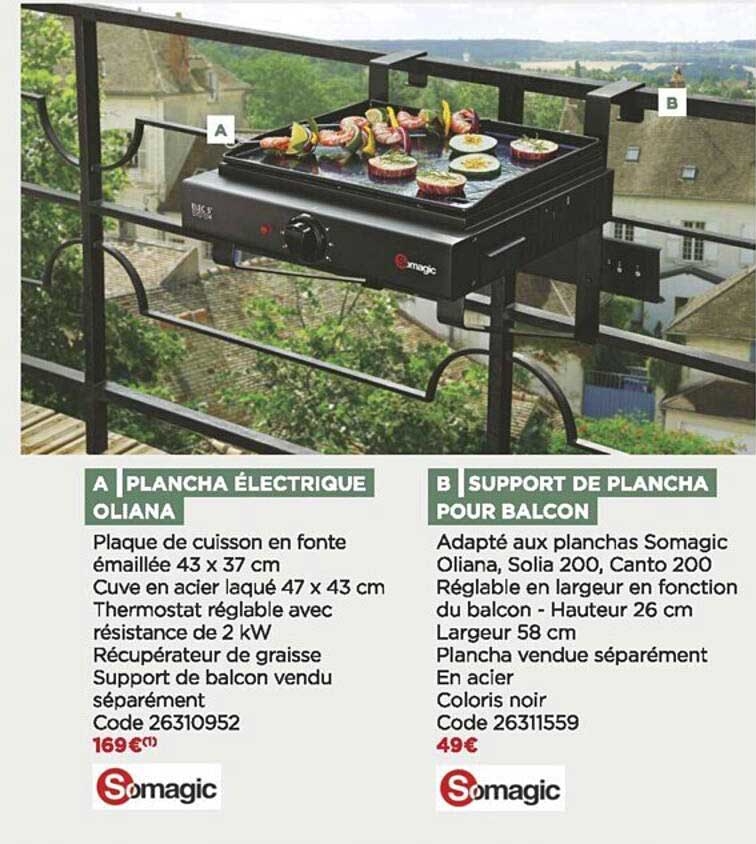 Plancha électrique Oliana, Support De Plancha Pour Balcon Somagic