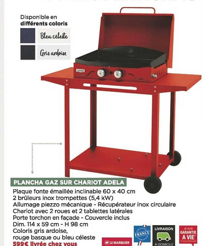 Plancha Gaz Sur Chariot Adela