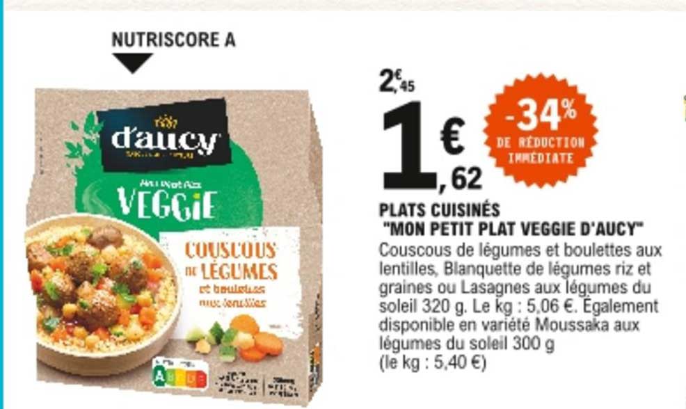 plats cuisinés "mon petit plat veggie d'aucy"