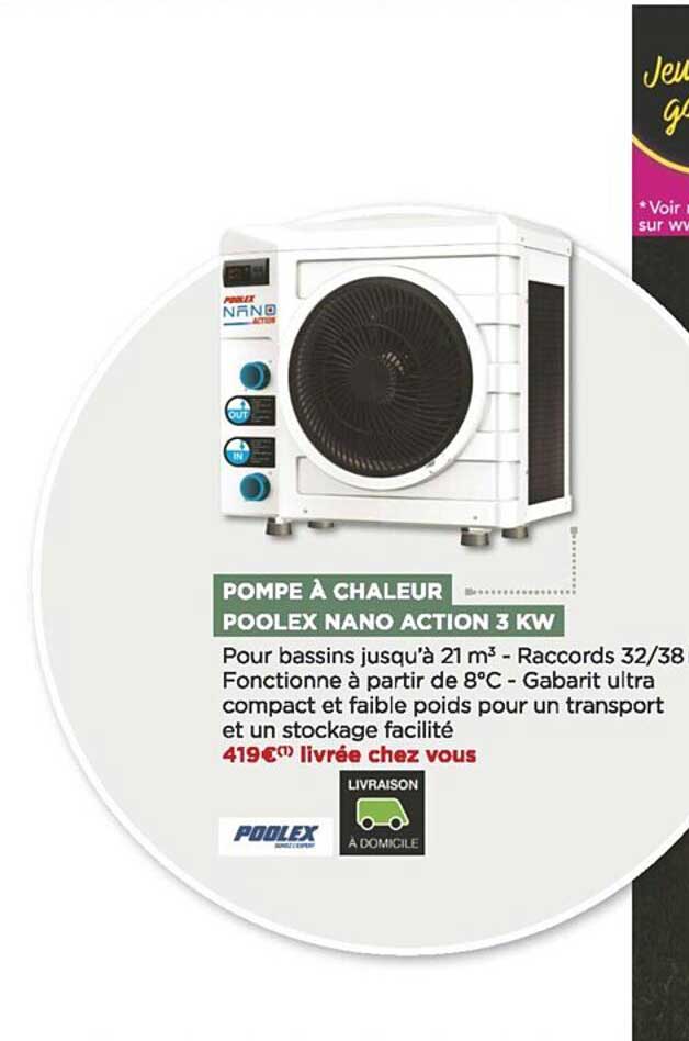pompe à chaleur poolex nano action 3 kw
