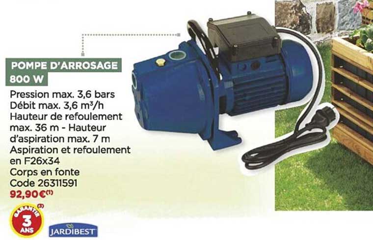 pompe d'arrosage 800 w jardibest