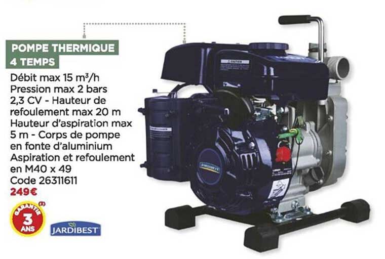 pompe thermique 4 temps jardibest