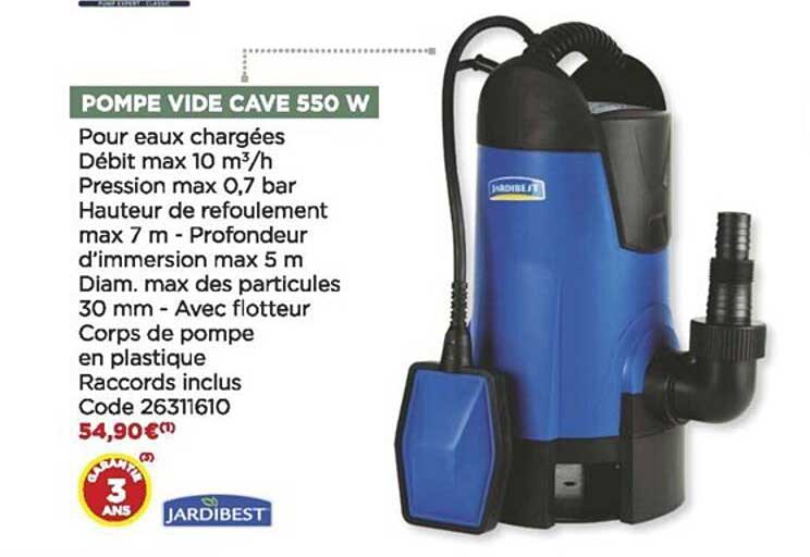 pompe vide cave 550 w jardibest