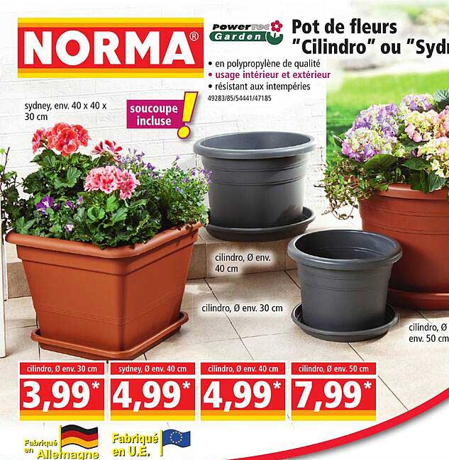 pot de fleurs "cilindro" powertec garden