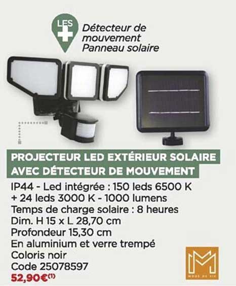 Projecteur Led Extérieur Solaire Avec Détecteur De Mouvement