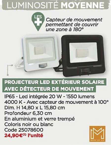 Projecteur Led Extérieur Solaire Avec Détecteur De Mouvement