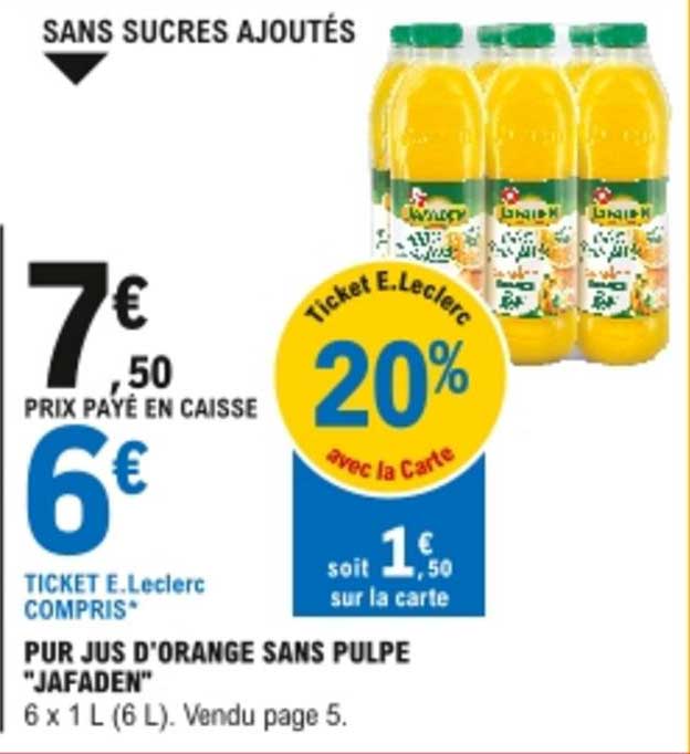 Pur Jus D'orange Sans Pulpe "jafaden"