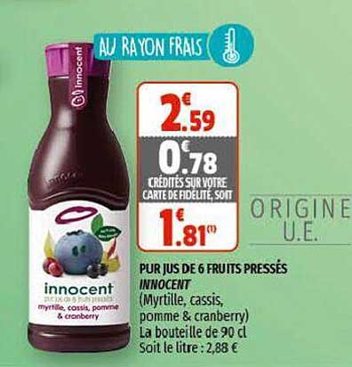 pur jus de 6 fruits pressés innocent