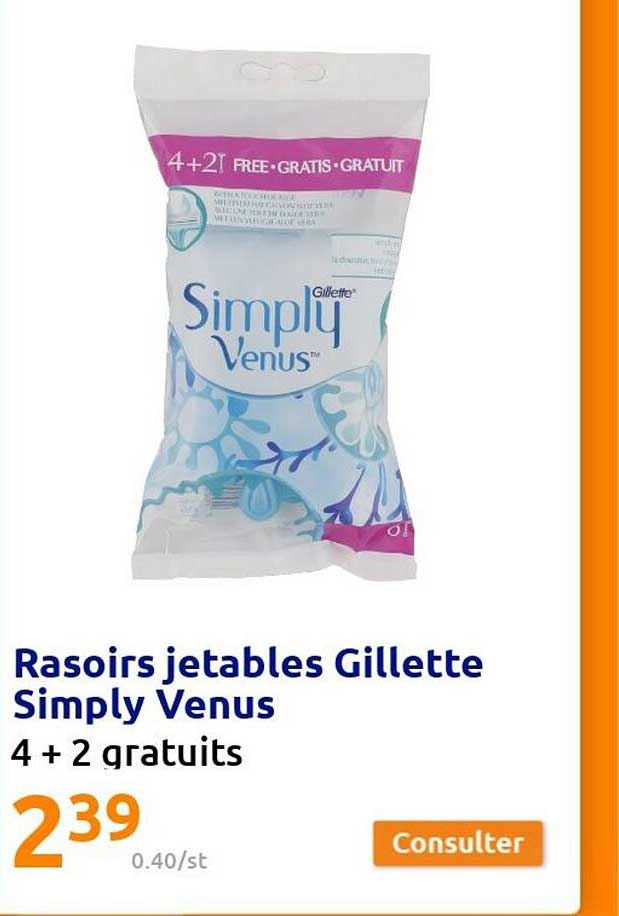 rasoirs jetables gillette simply venus