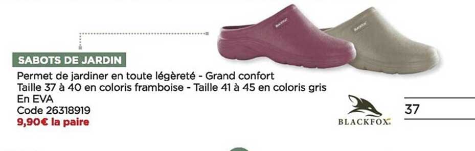 sabots de jardin blackfox