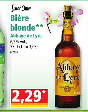 saint-omer bière blonde abbaye de lyre