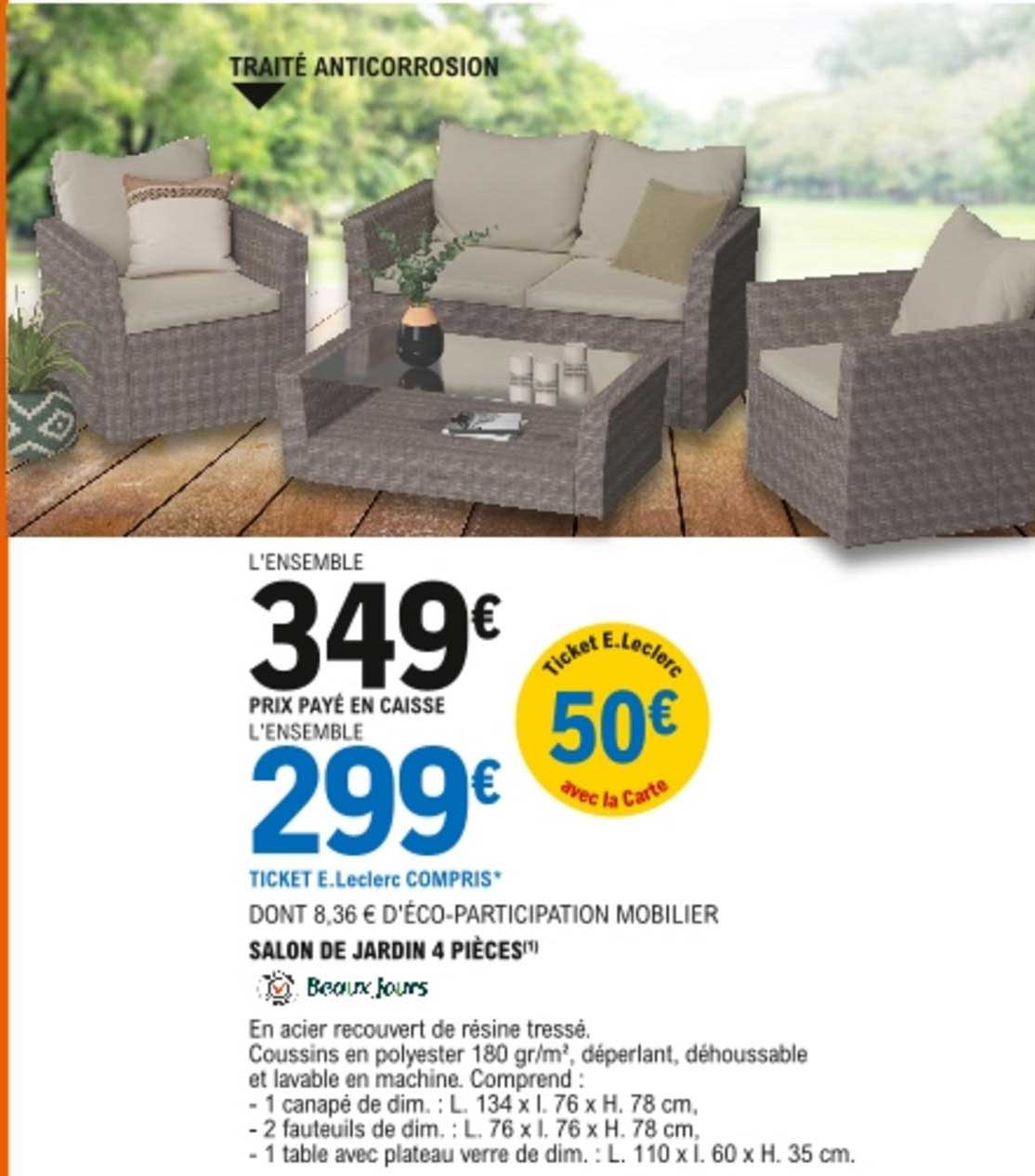 salon de jardin 4 pièces "beaux jours"