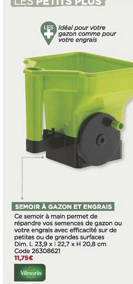 semoir à gazon et engrais vilmorin