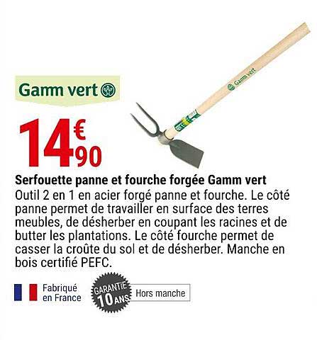 serfouette panne et fourche forgée gamm vert