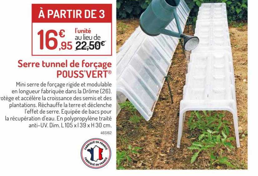 serre tunnel de forçage pouss'vert
