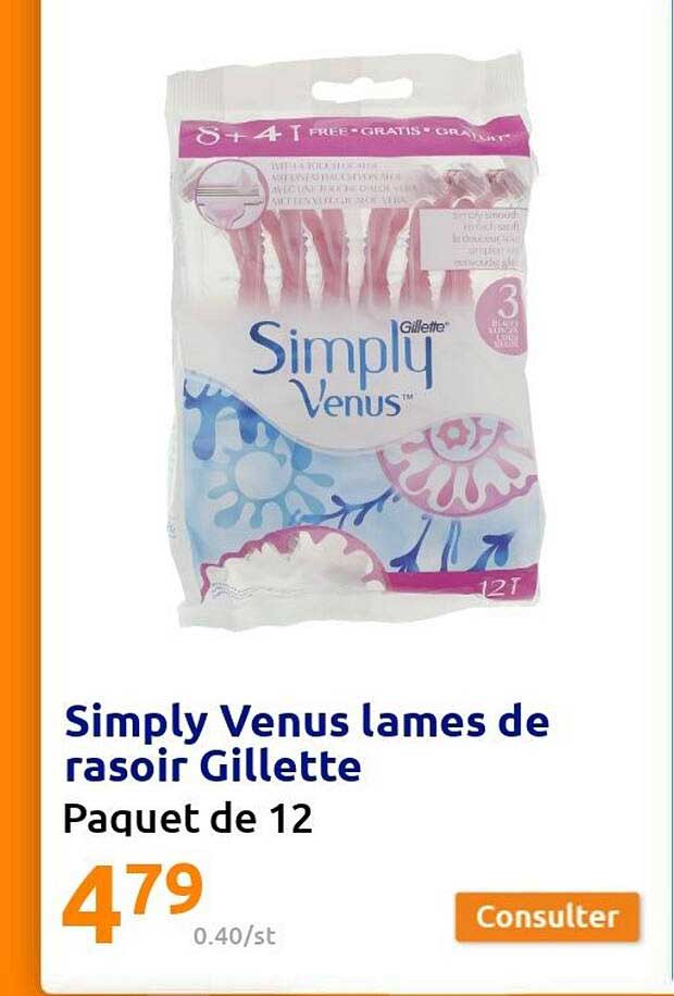 simply venus lames de rasoir gillette