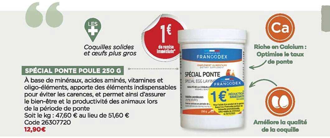 spécial ponte poule 250 g francodex