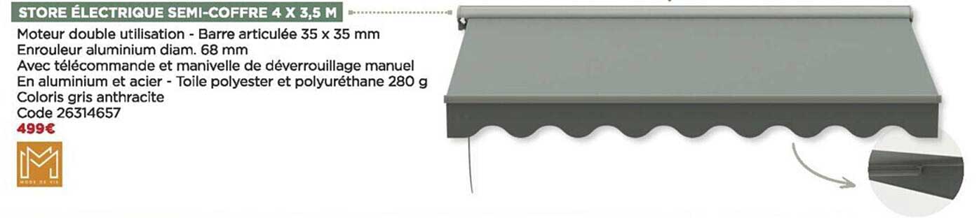 store électrique semi-coffre 4 x 3,5 m