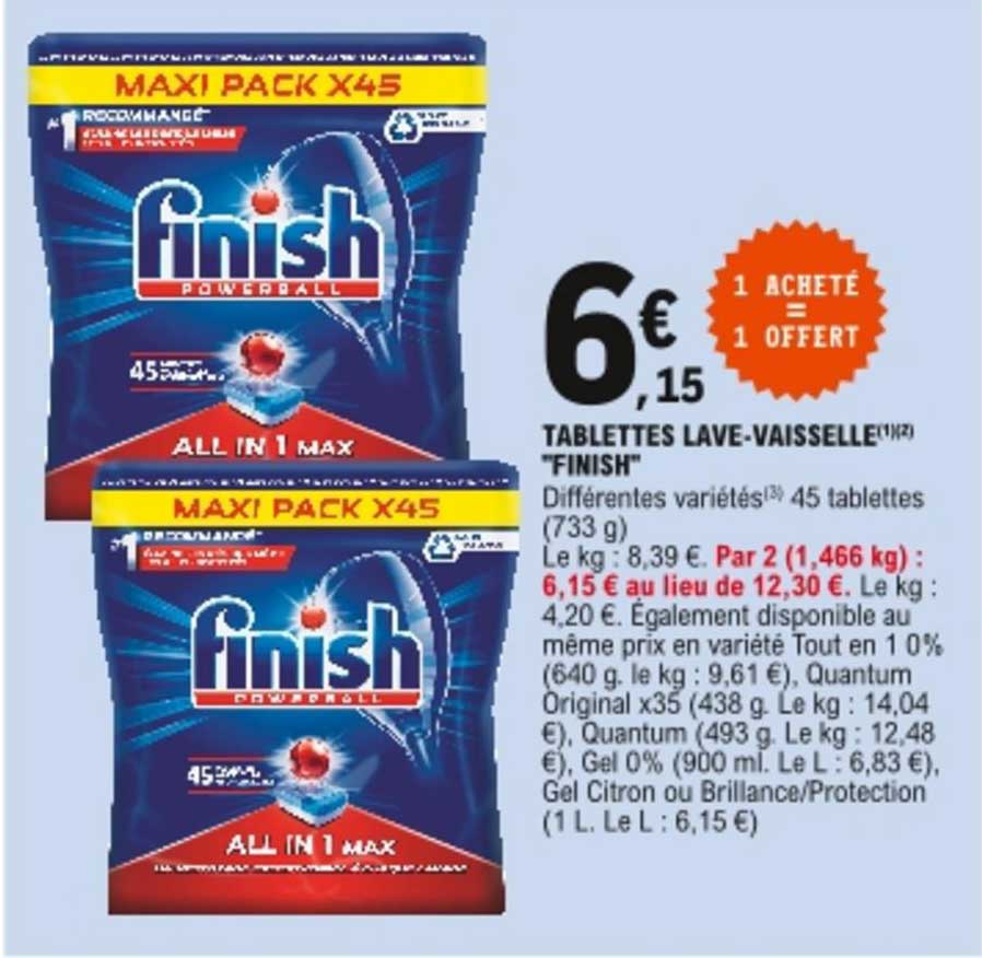 tablettes lave-vaisselle "finish"