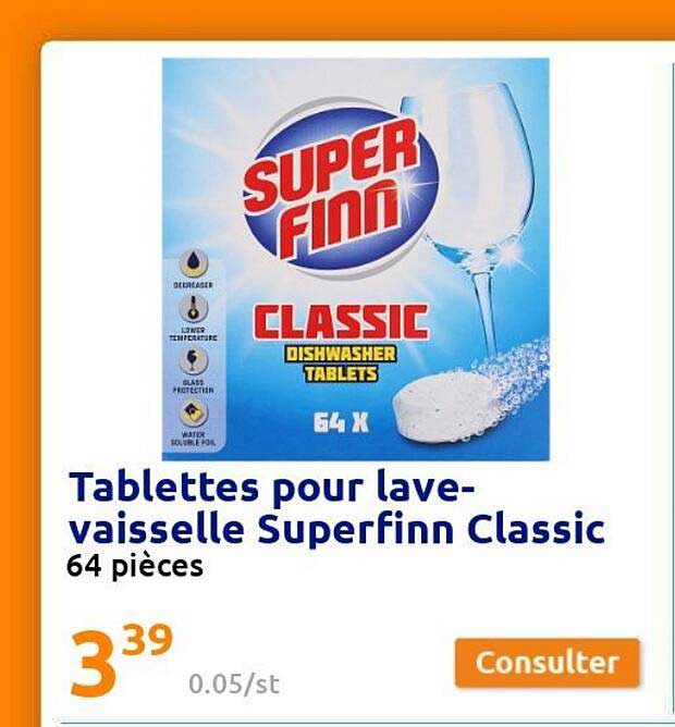tablettes pour lave-vaisselle superfinn classic