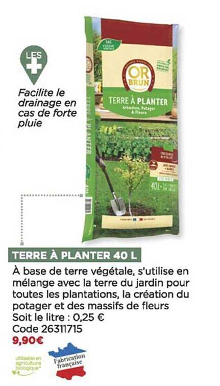 Terre à Planter 40 L Or Brun
