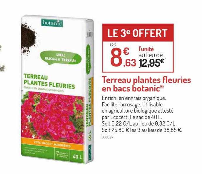 terreau plantes fleuries enn bacs botanic