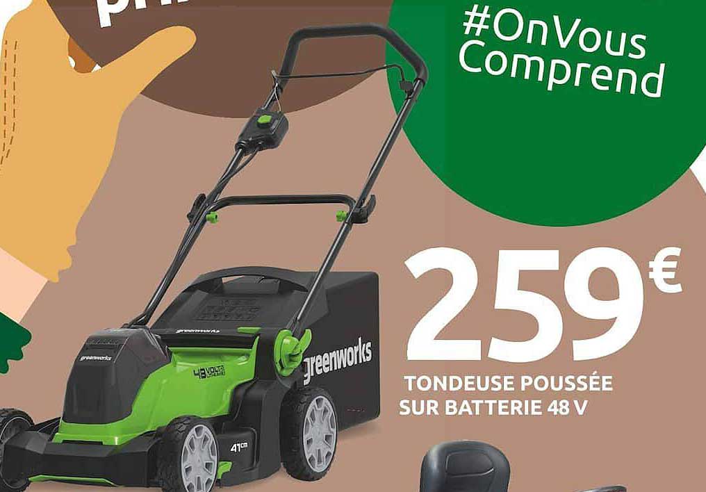 tondeuse poussée sur batterie 48 v