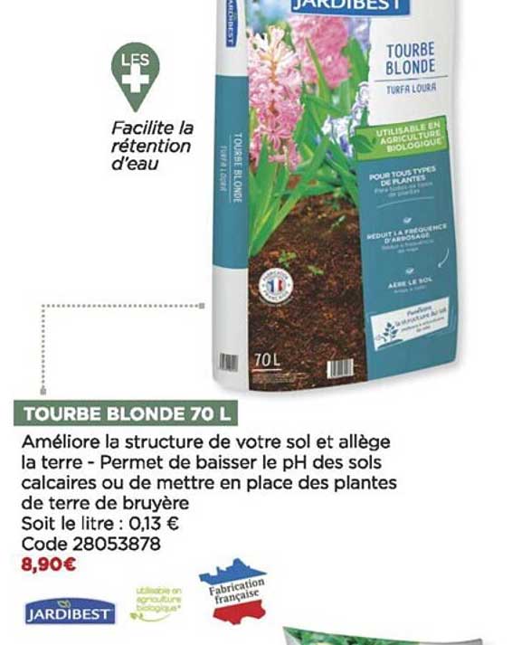 tourbe blonde 70 l jardibest