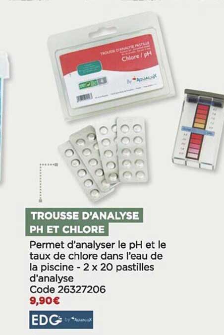 trousse d'analyse ph et chlore edg