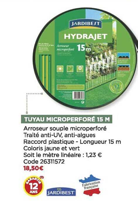 tuyau microperforé 15 m jardibest