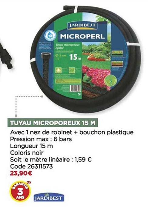 tuyau microporeux 15 m jardibest