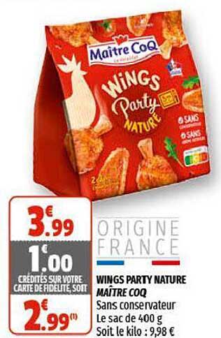 wings party nature maître coq
