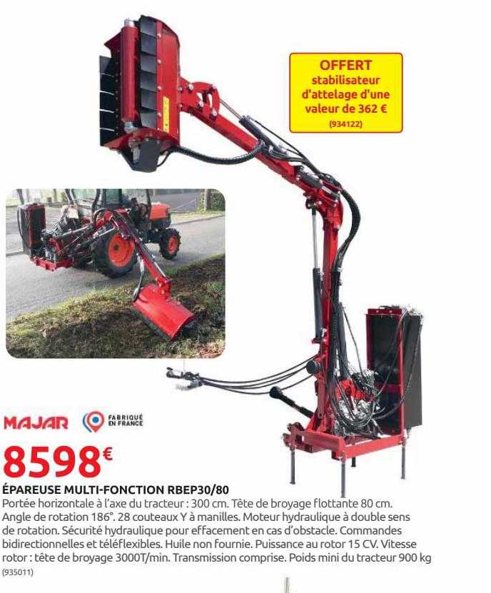 épareuse multifonction rbep30-80 majar