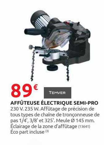 affûteuse électrique semi-pro temver